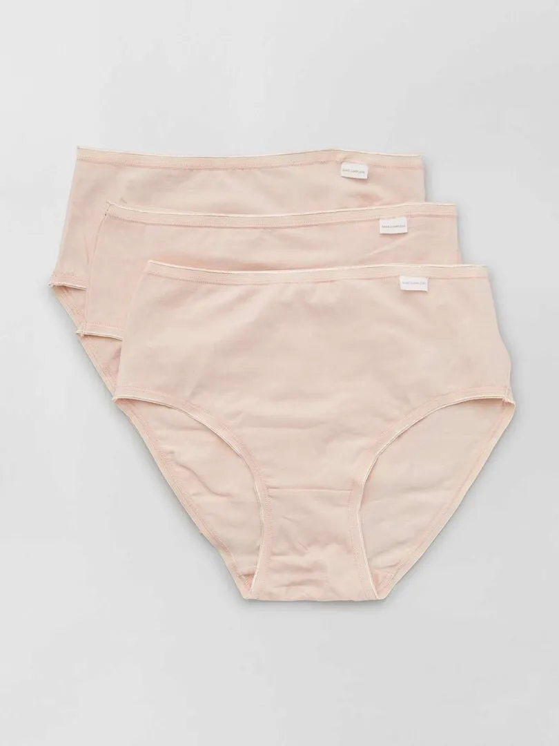 Lot of 3 'Sans Complexe' classic culottes - Blush Beige