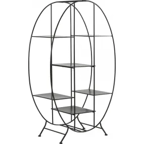 Metal 6-Shelf Oval Bookcase