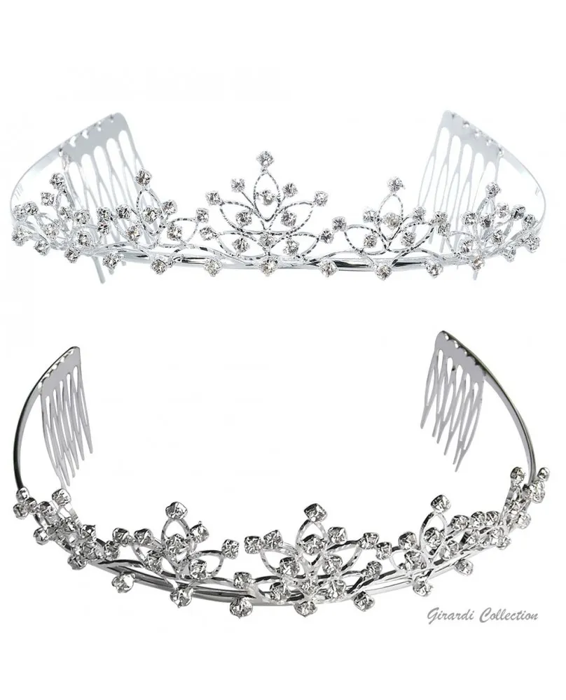 Metal Crown with White Rhinestones - Girardi