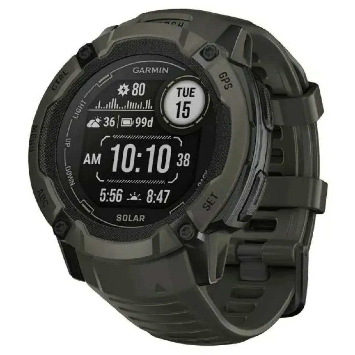 Montre connectée Mixte Garmin Instinct 2X Solar - 010-02805-05 Vert Garmin - Montre Homme sur MenCorner