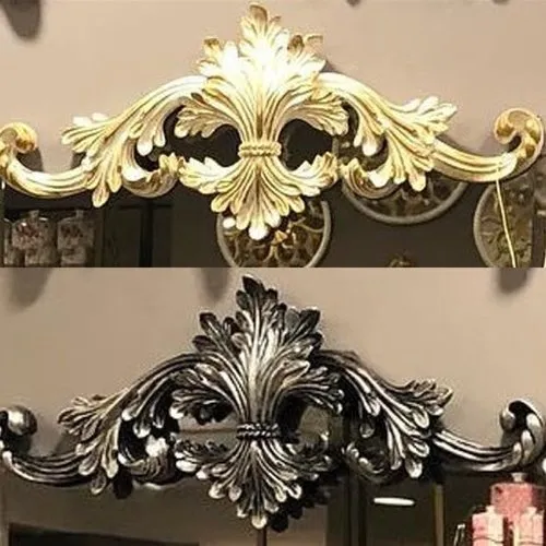 Moule silicone applique baroque 44cm décor feuille pour porte armoire mur meubles pour plâtre résine béton argile cire savon k59