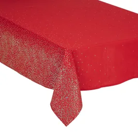 NAPPE IMPRIME LEOPARD ROUGE 140X240CM