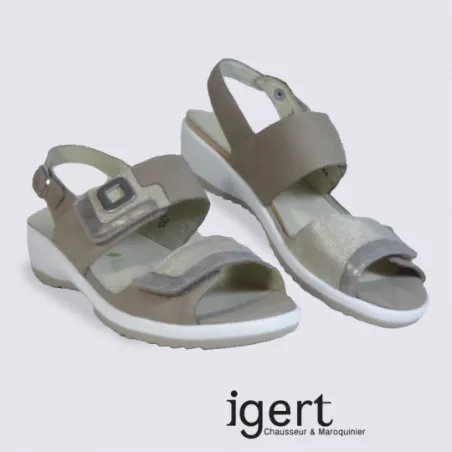 Nu-pieds Waldlaufer cuir et velcro confortable I Igert Chausseur & Maroquinier
