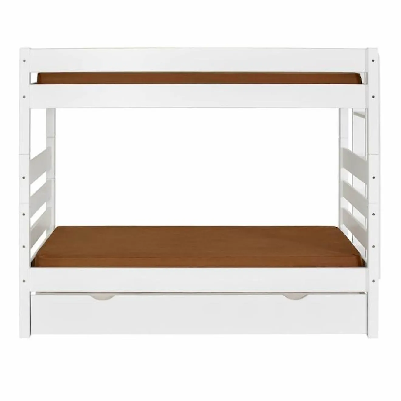 Pack lit superposé haut avec sommier gigogne et matelas Aniba Blanc 90x200 cm blanc - Akiten Retail