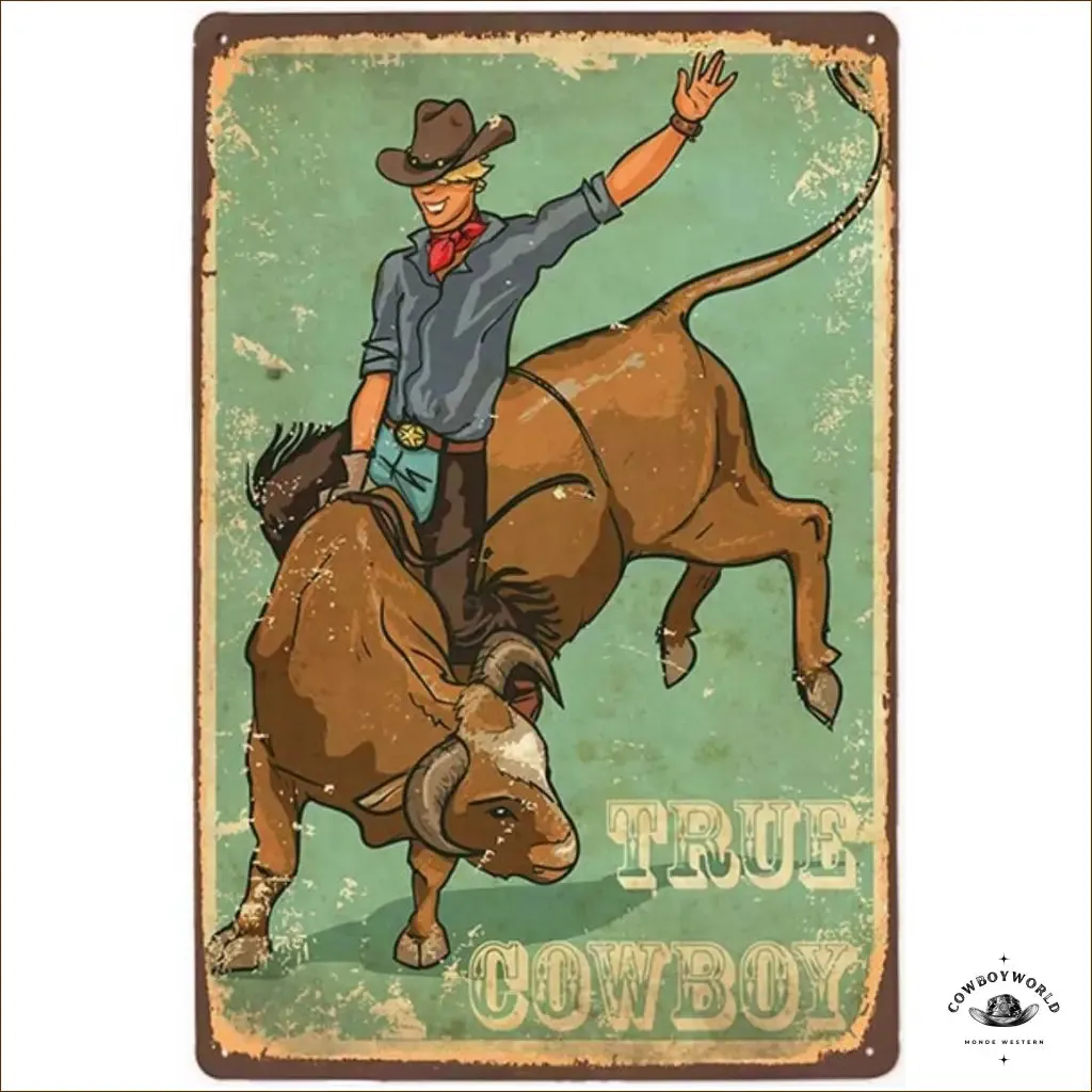 Plaque Métal True Cowboy