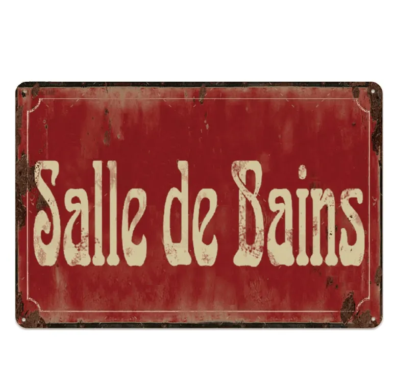 Plaque Métal Vintage Salle De Bains