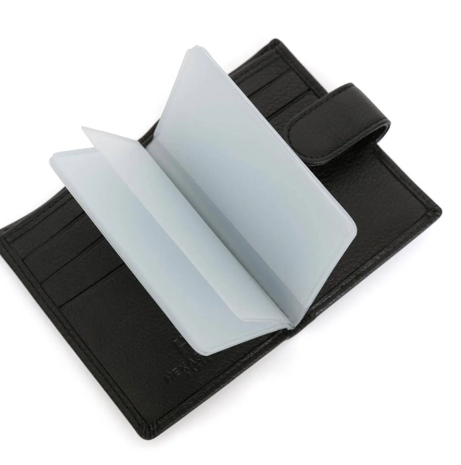 Black Cowhide Leather Card Holder