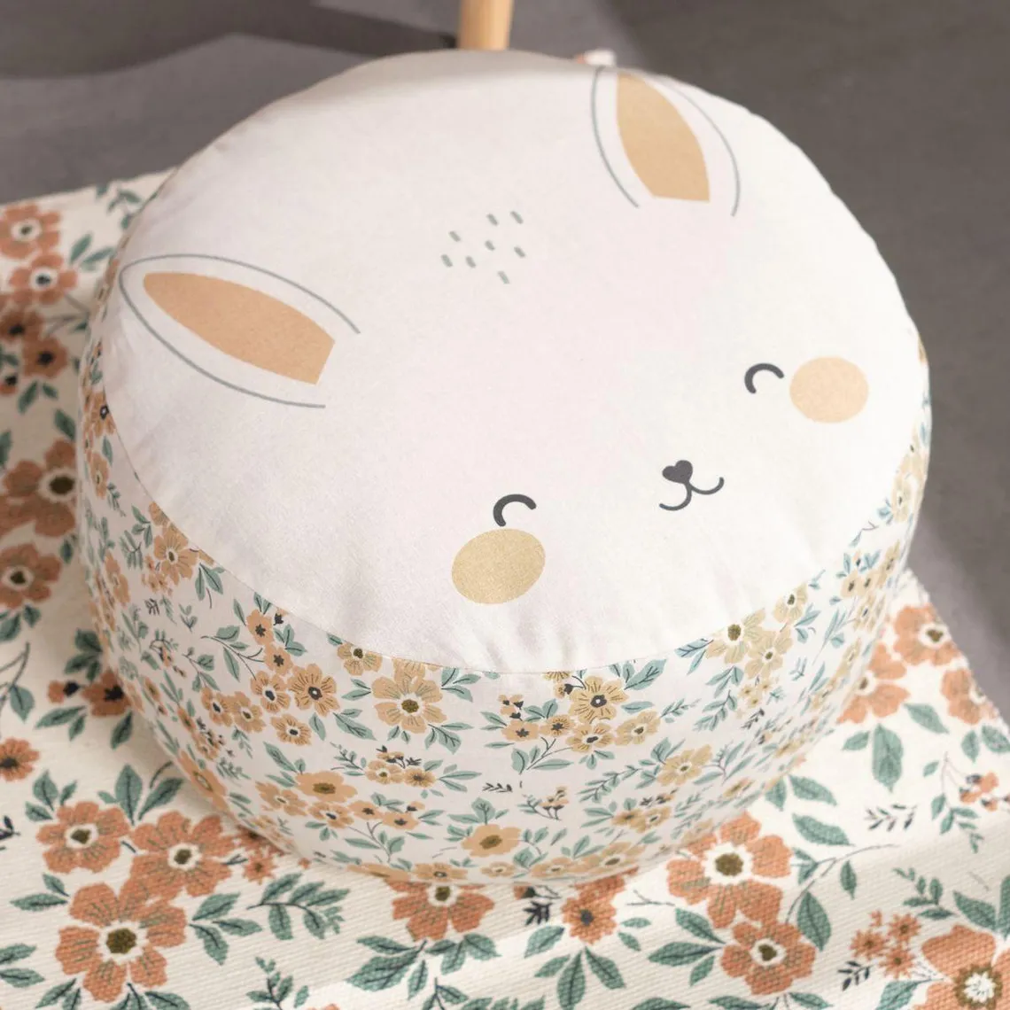 Pouf Coton 20x45 imprimé Lapin Liberty  | 3 Suisses
