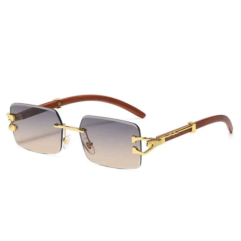 Rectangular leopard print sunglasses • Vintage Universe