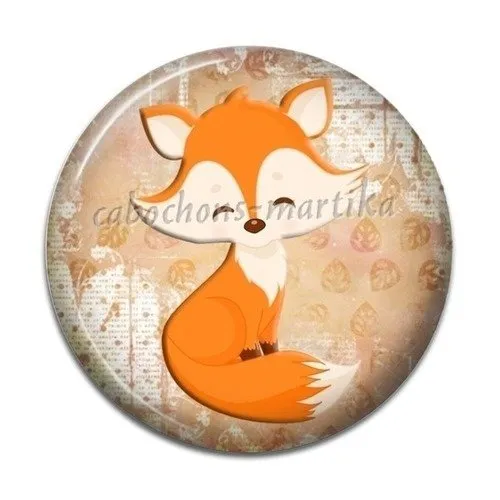 Resin fox cabochon, fox 25mm