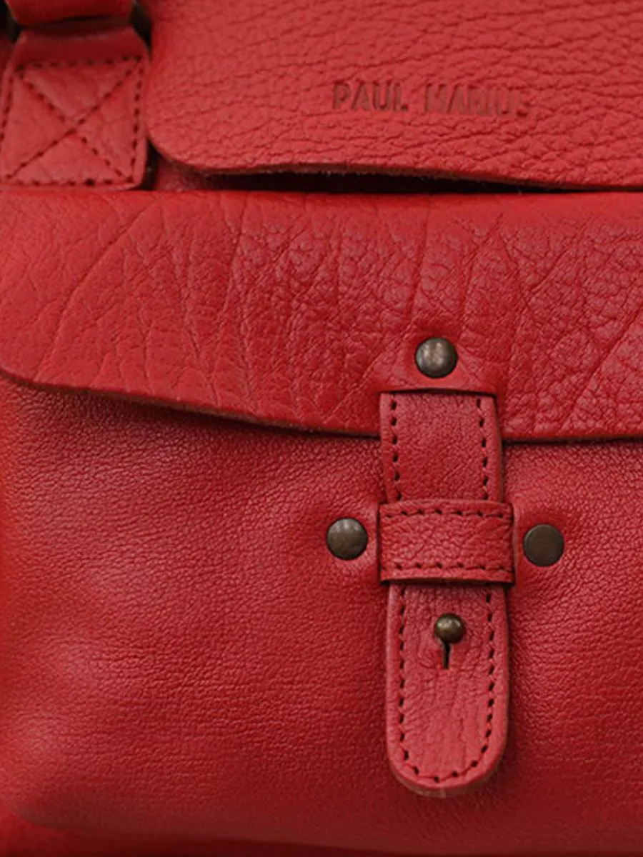 Women's Red Leather Shoulder Bag LeRive Gauche - M - Carmine Red
