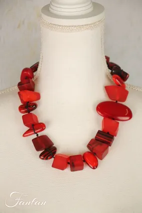 Sobral Collier Indiana Mix résine rouge