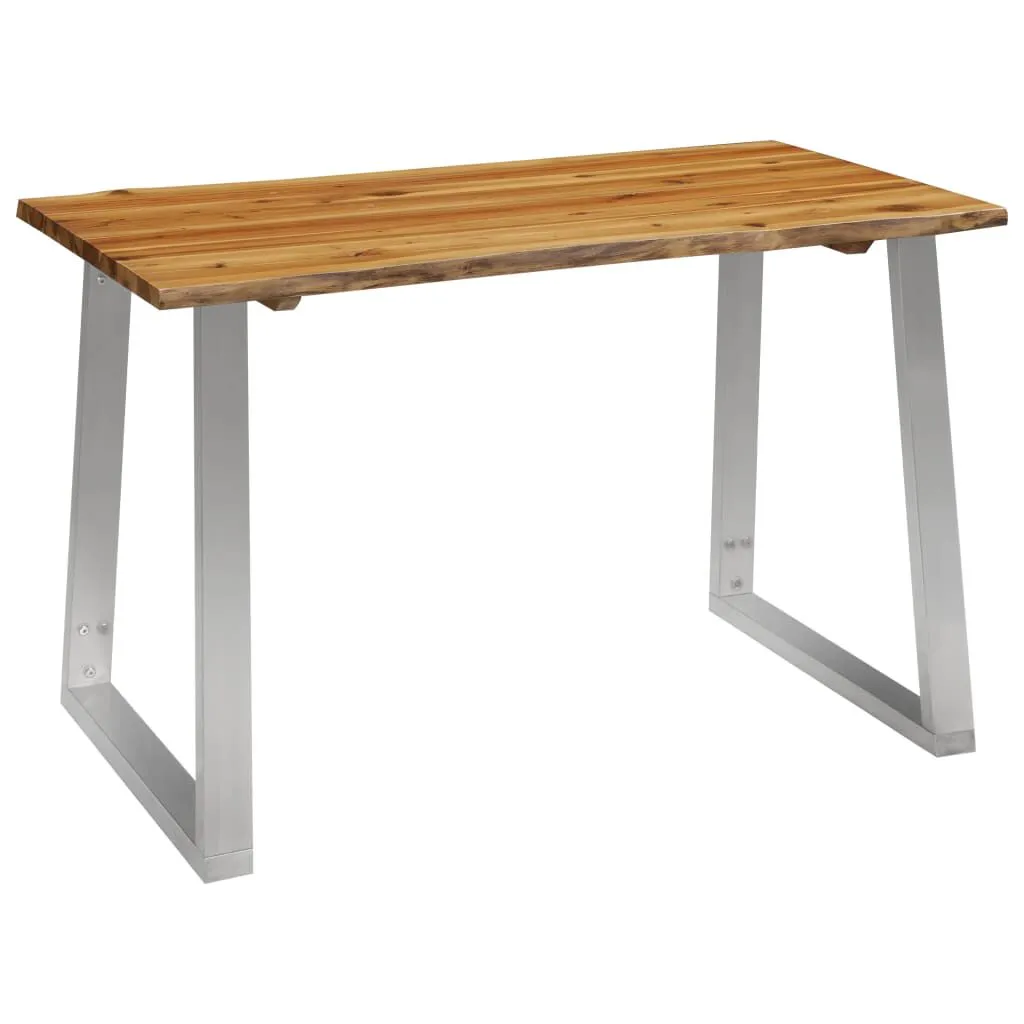 Solid Wood and Stainless Steel Coffee Table.