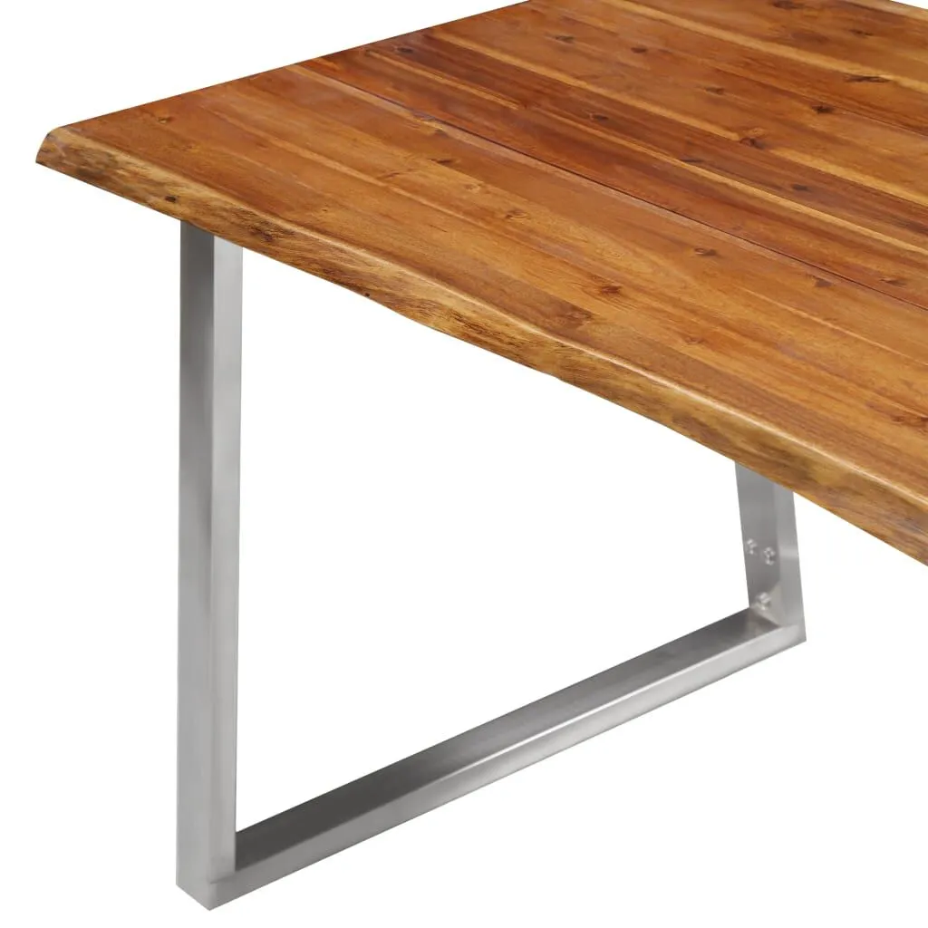Solid Wood and Stainless Steel Coffee Table.