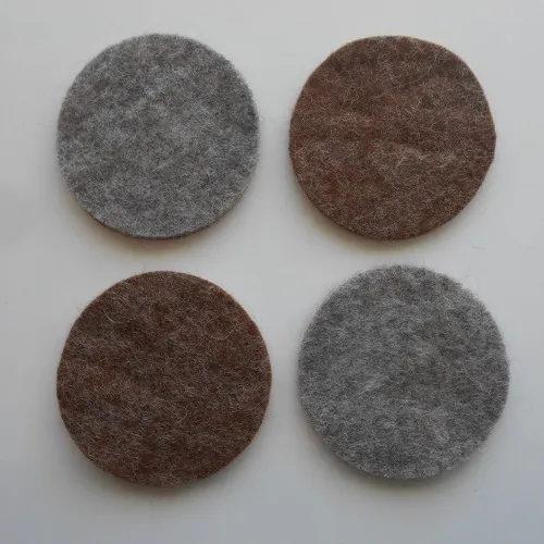 Sous-verre feutré en alpaga naturel : ensemble de 4 ou 6