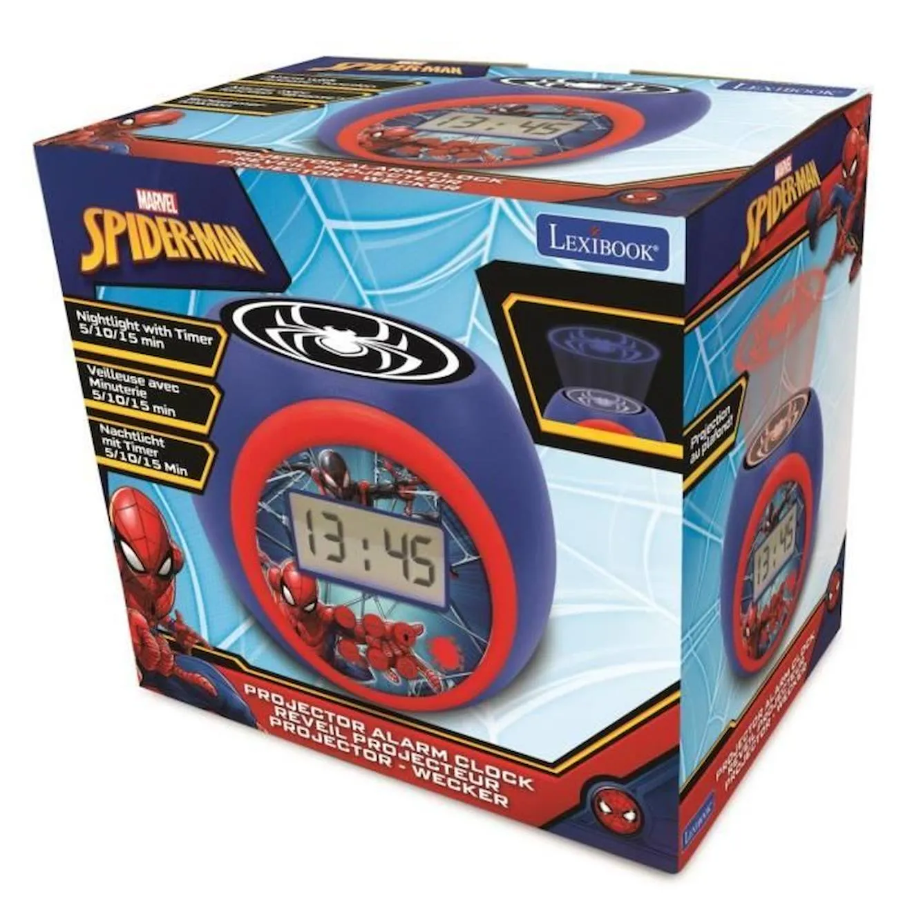 SPIDER-MAN Réveil projecteur fonction minuteur LEXIBOOK rouge - Lexibook