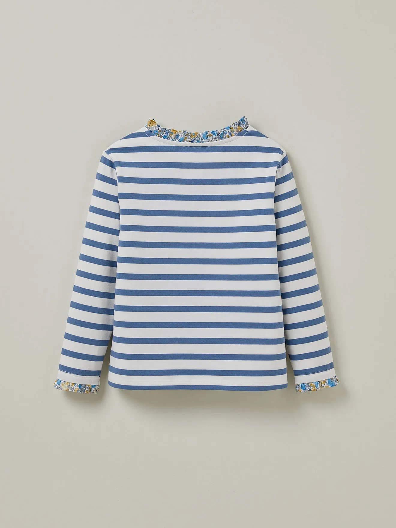 Girls' Breton Striped T-shirt in Liberty Fabric - Organic Cotton

