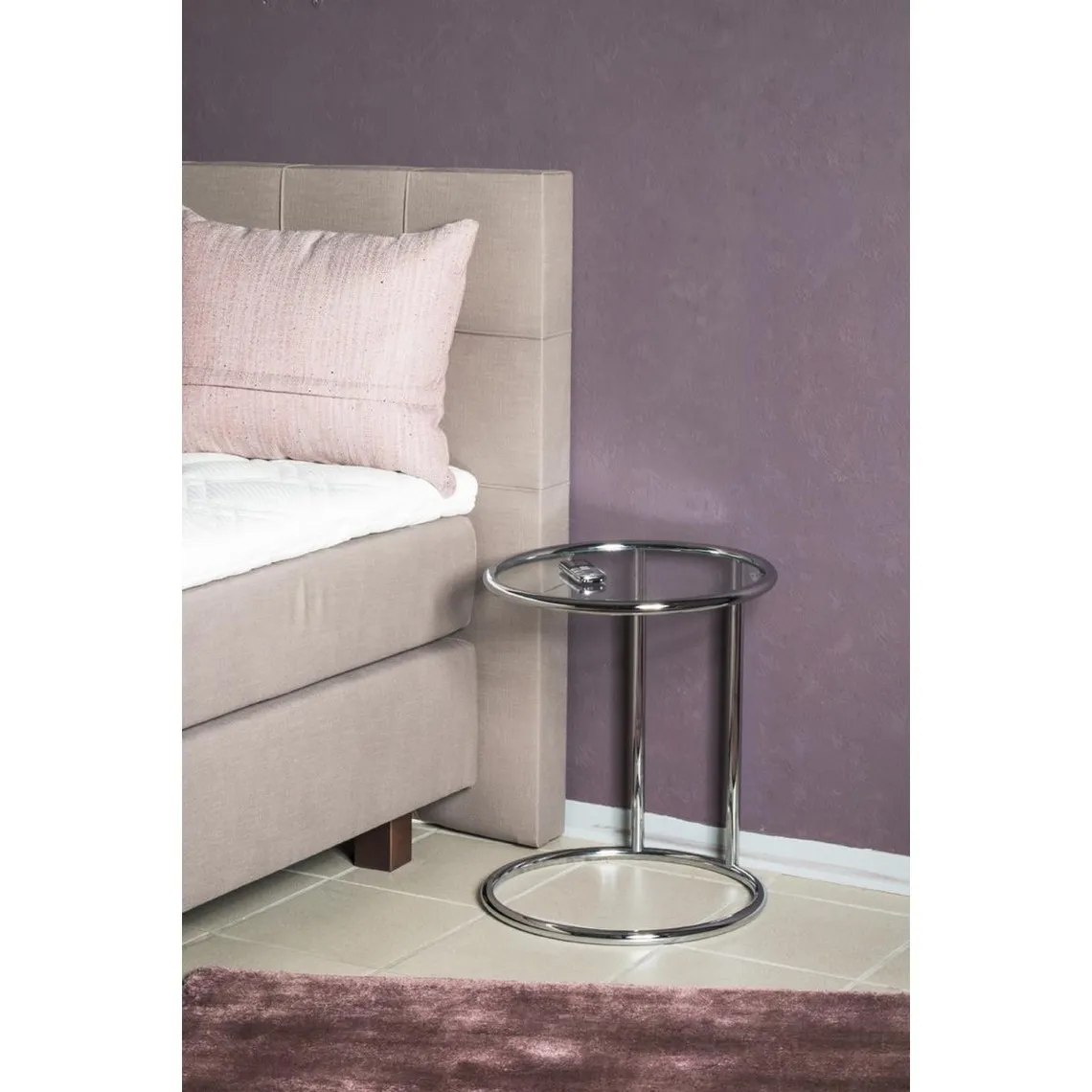 Table d'appoint ronde chromé plateau verre trempé | 3 Suisses