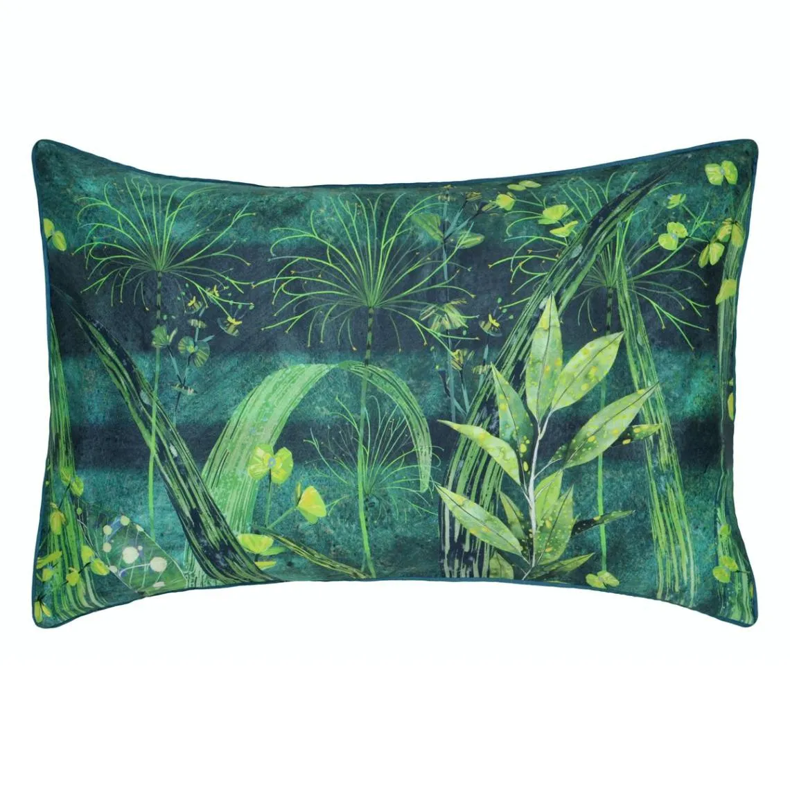 Taie d'oreiller imprimée ARJUNA LEAF Viridian en satin de coton | 3 Suisses