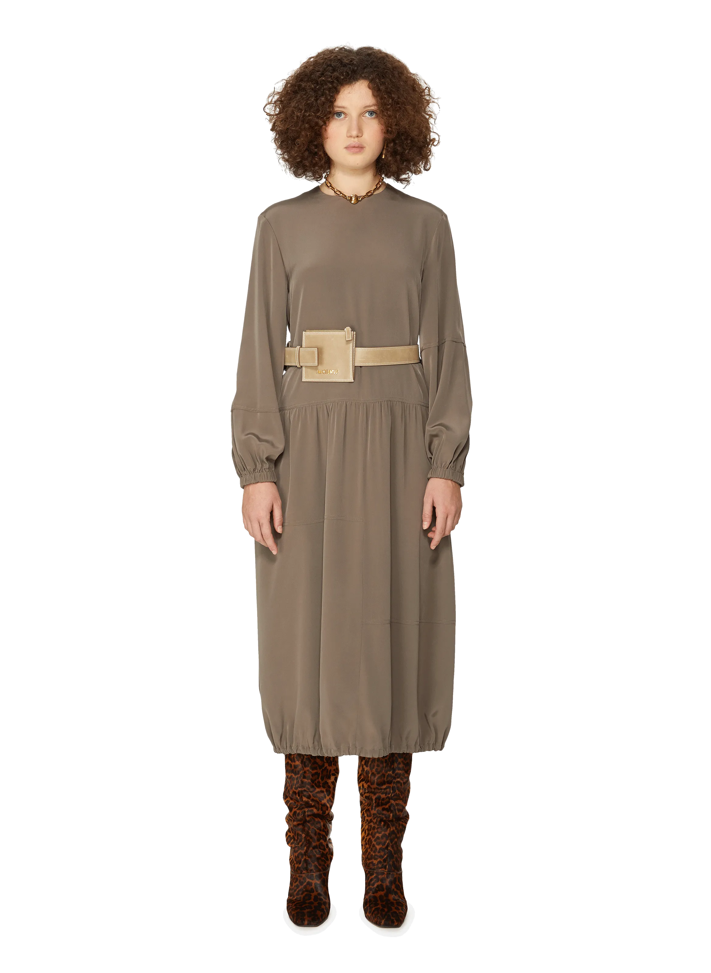 TIBI  Robe Parachute en soie écologique  - Vert