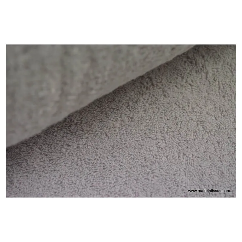 Tissu Eponge Balneo 100% coton gris - oeko tex