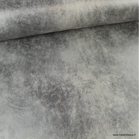 Tissu Faux cuir aspect vieilli Acier