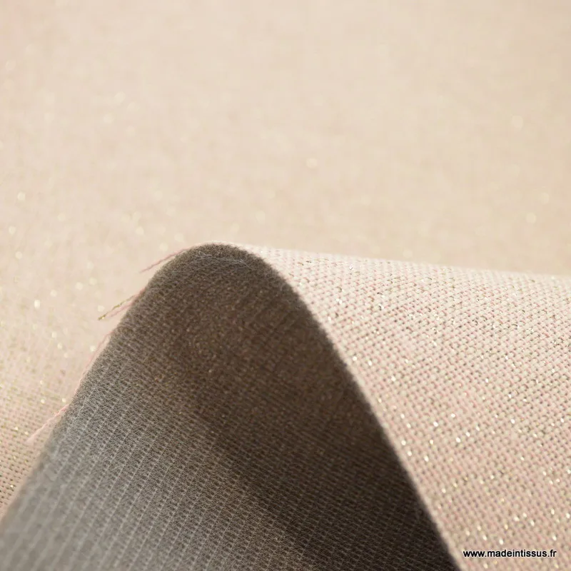 Tissu natté brillant rose envers mousse- Exclusivité