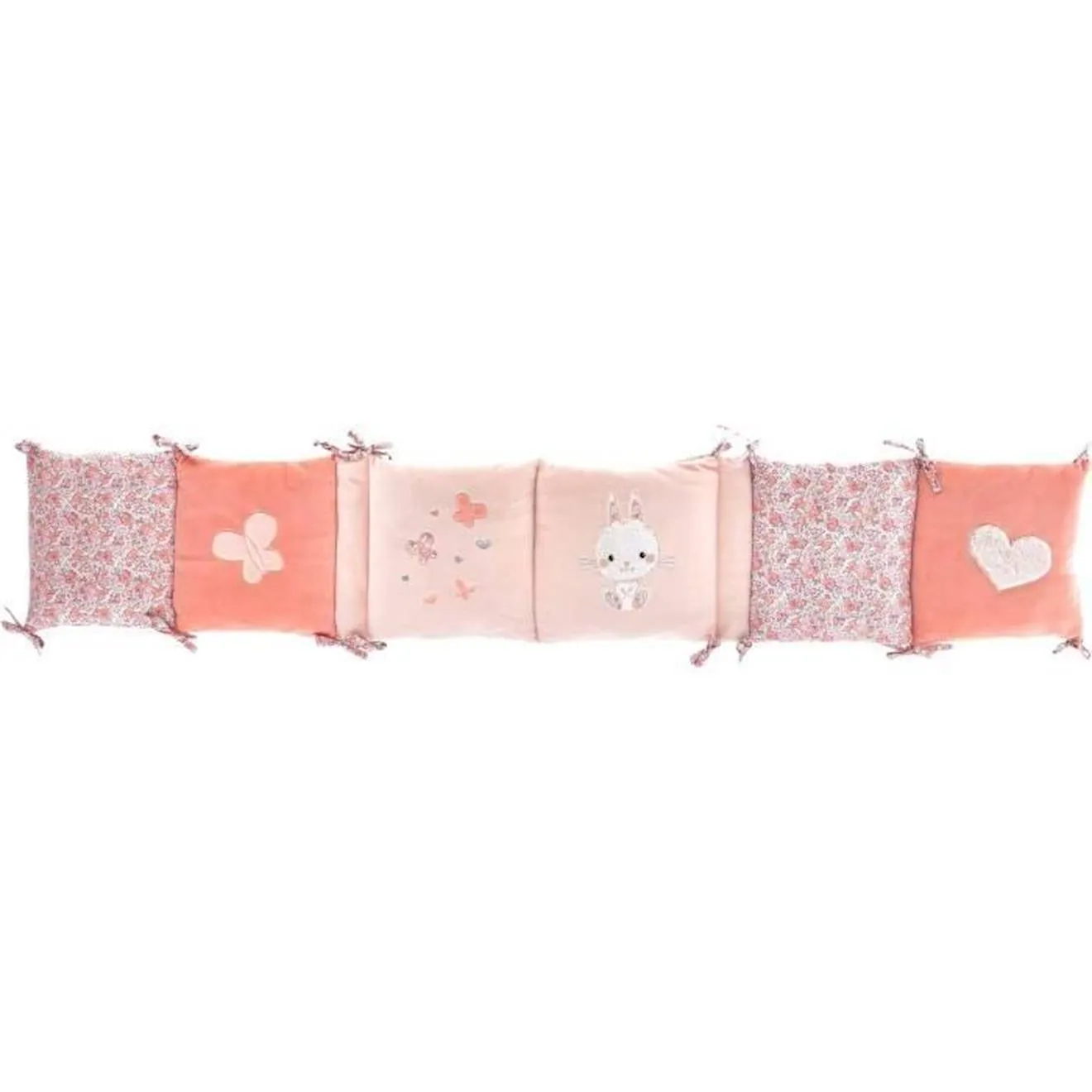 Tour de lit Lapinou - DOMIVA - Microfibre 100% Polyester - Adaptable - Rose - 30 x 180 cm rose - Domiva