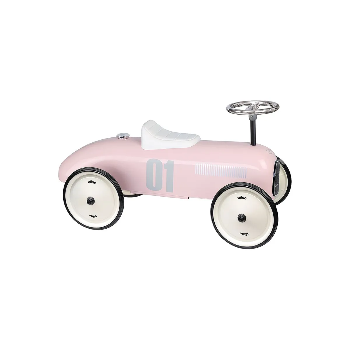 Vilac - Voiture porteur enfant en métal rose tendre